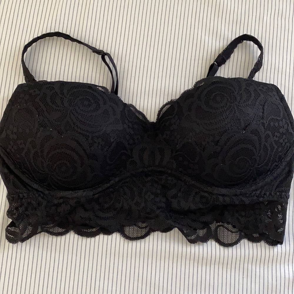 Victoria Secret Black Laced Padded Bralette